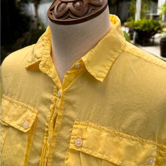 Dr. Martens Button Down Yellow Voile Sheer Shirt Women's Size Small - Picture 12 of 12